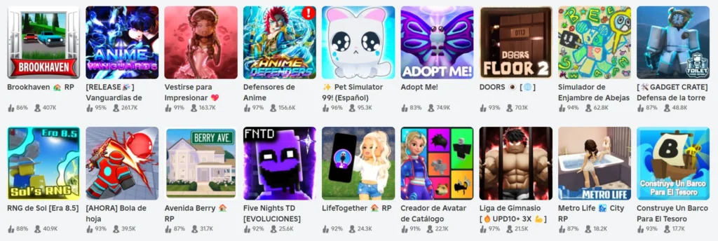 Los juegos más populares de Roblox en 2025